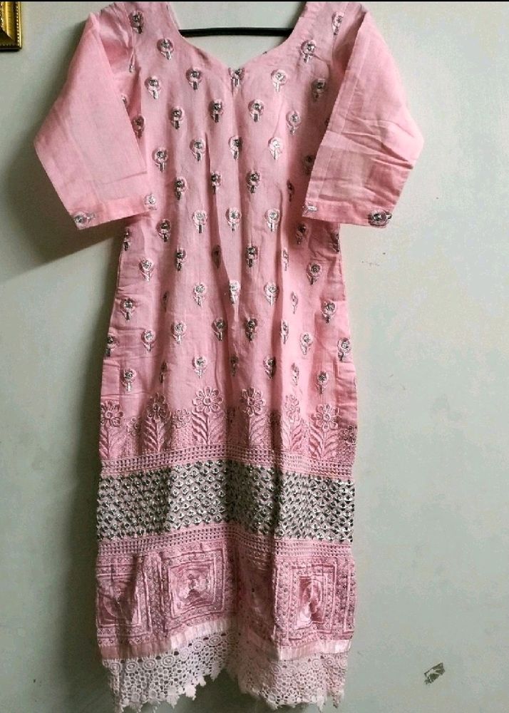 Pink Kurta With Dupatta