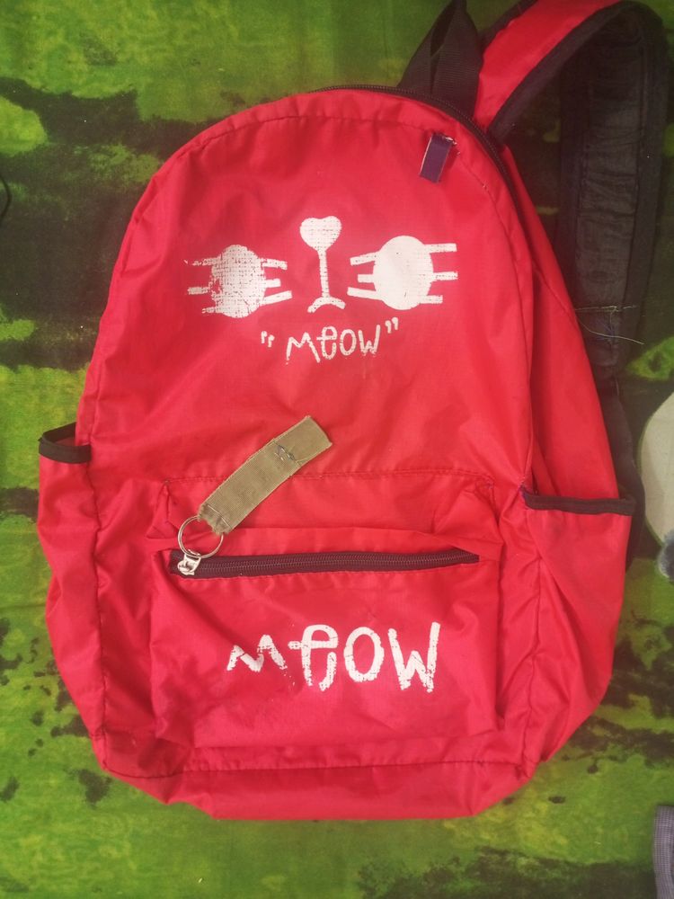 Red Backpack College Bag