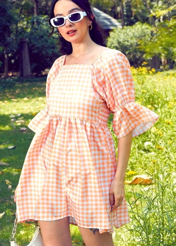 Checkered Print Dress