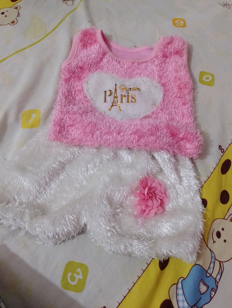 Pink And White Baby Girl Suit