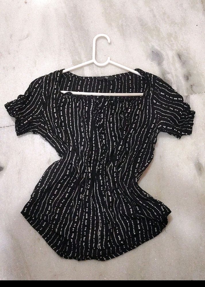 Fig Black And White Cute Top