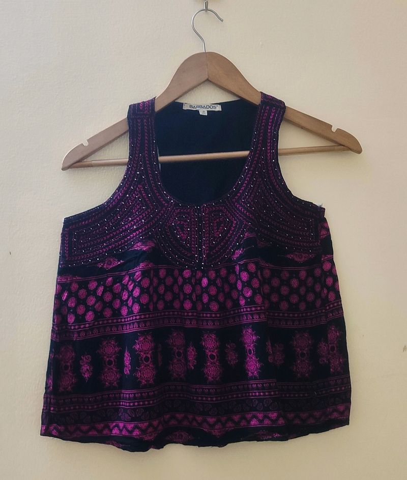 Jaipuri Vibes: Barbados Crop Top - Perfect for Bea