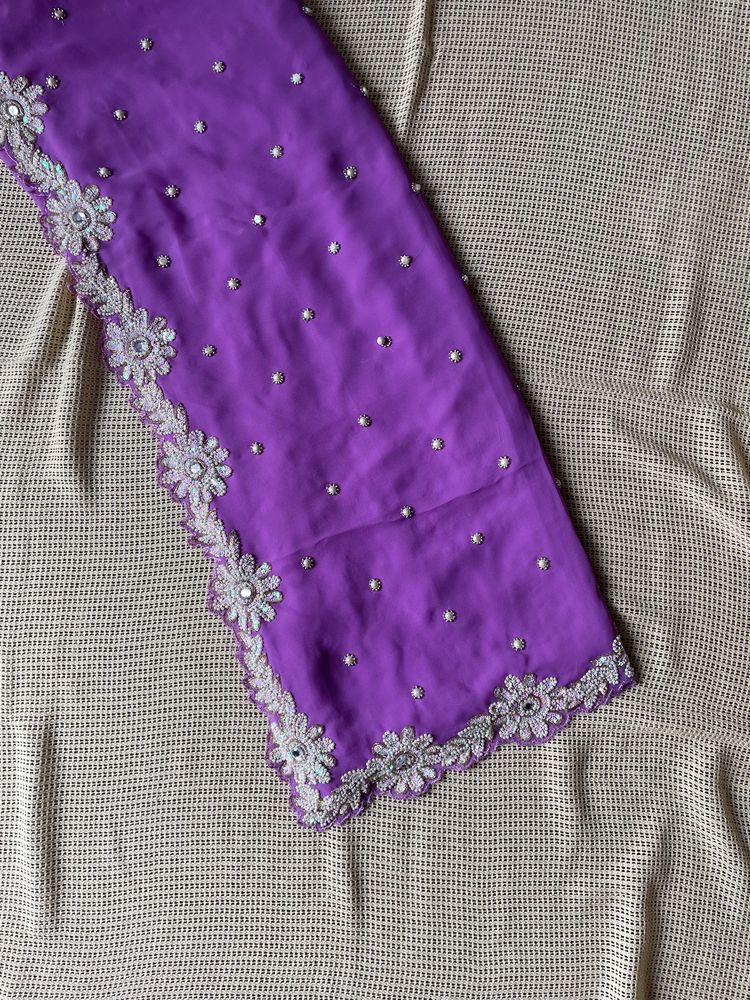 Light Purple Heavy Saree with Stitched Blouse