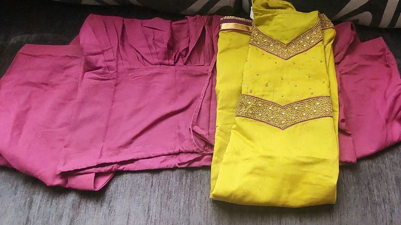 Tailored  silk cotton salwar set