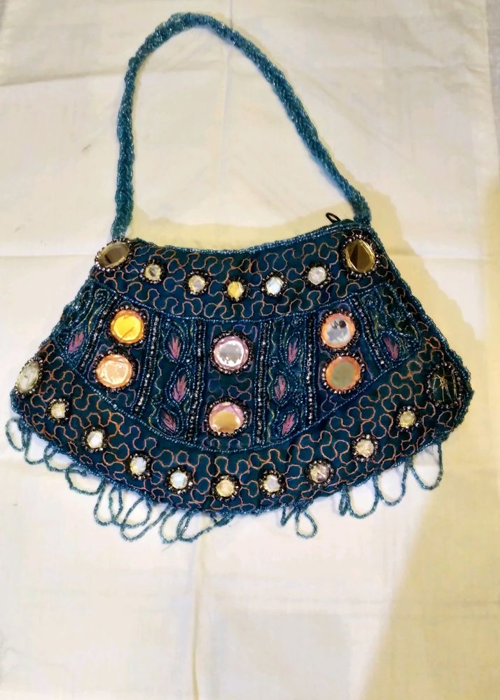 Jaipuria Handbag/Purse With Zari Work