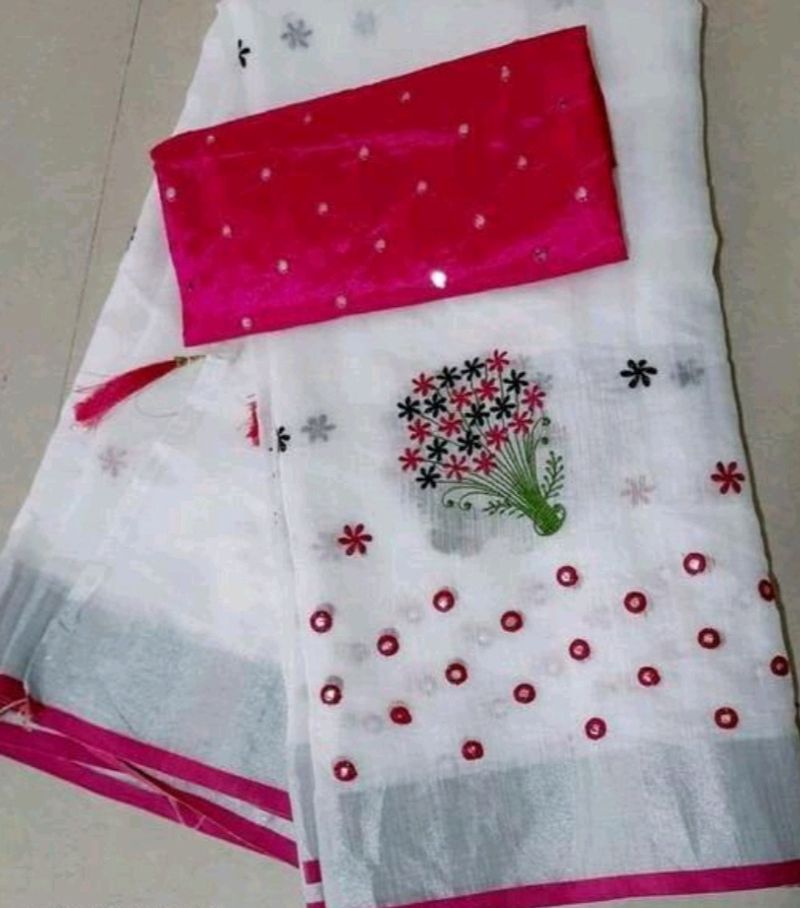 Linen Cotton Saree 4