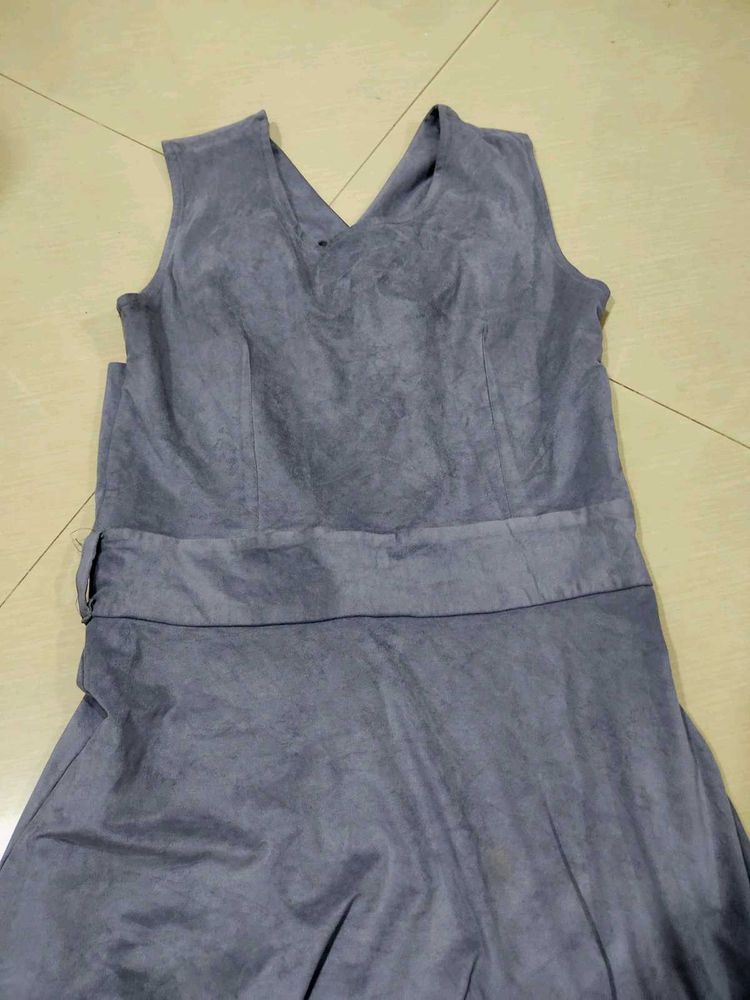 Imported Velvet Bodycon Grey Dress