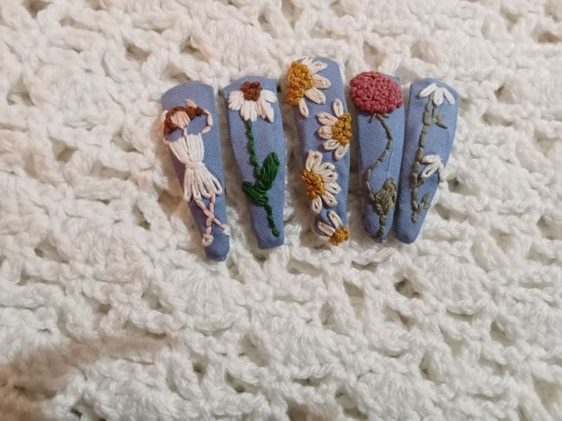 Hand Embroidery Hair Pin