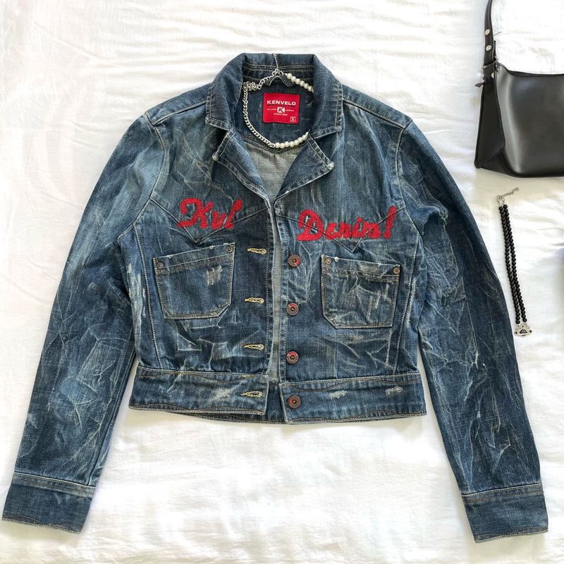 ✰vintage Y2K Blue Denim Jacket ✰