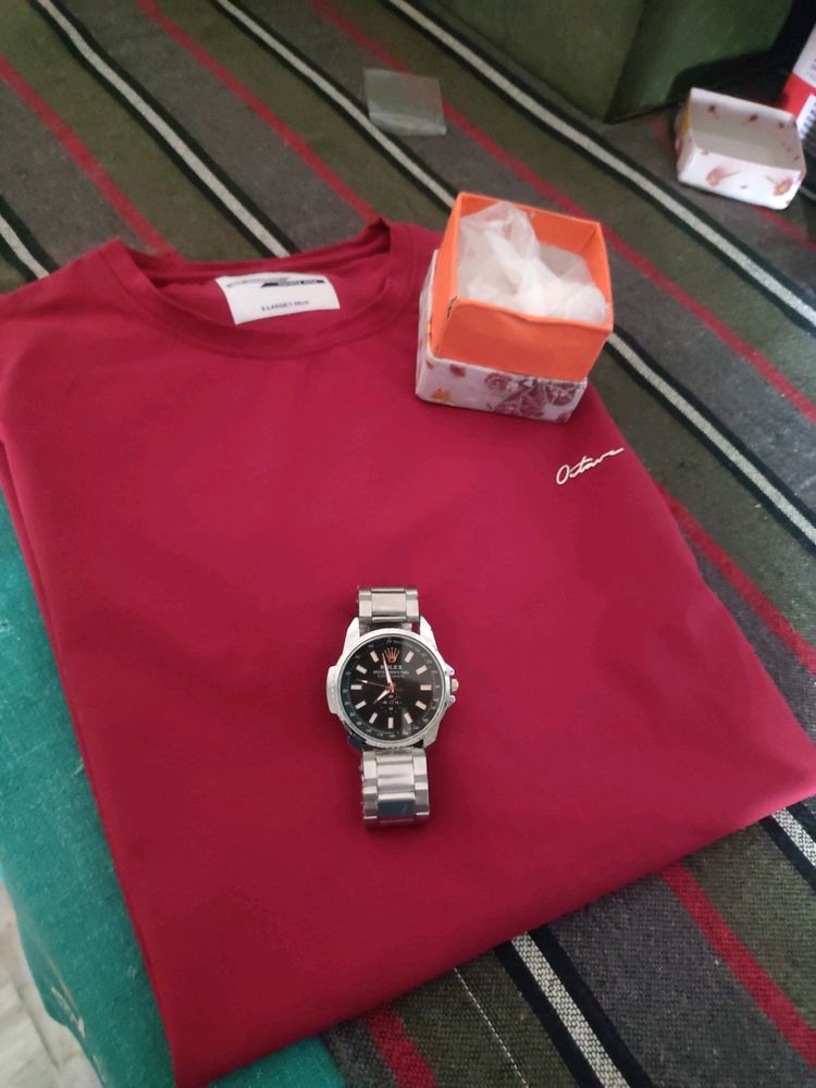 Rolex Watch And Tshirt Combo