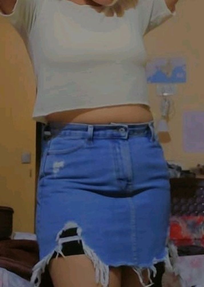 Denim Skirt And Top