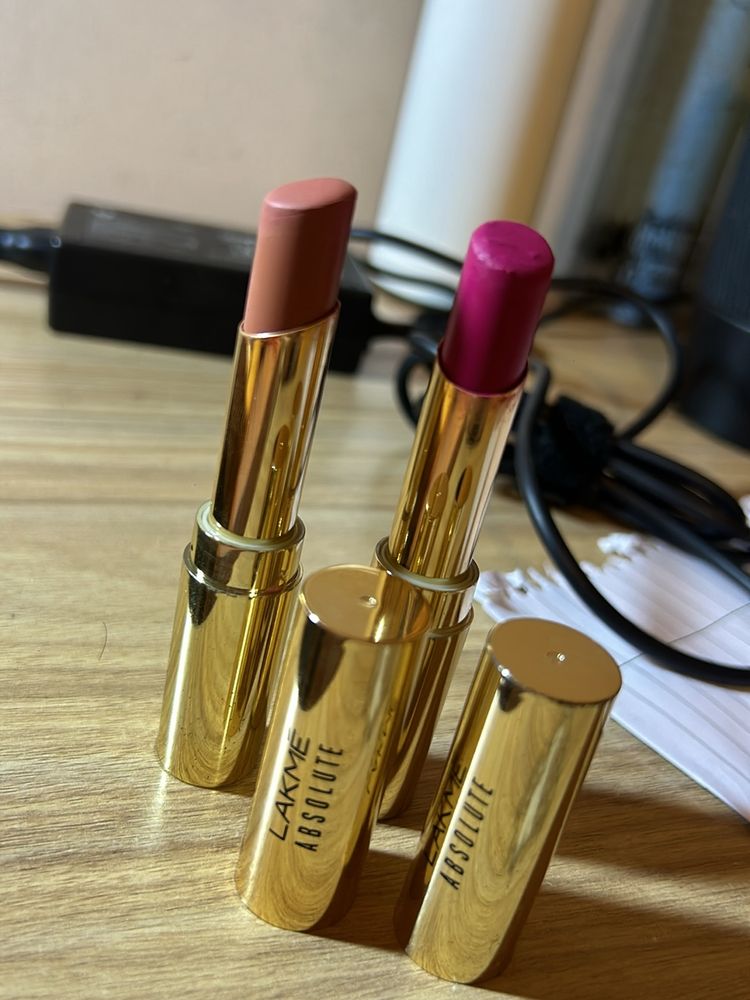 Lakme Lipstick In nude And  Majenta Shade