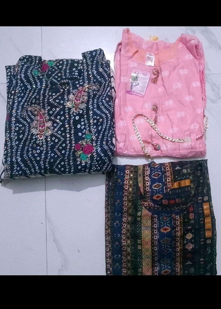 Combo 1 Frock And Two Kurta Set 3 Se