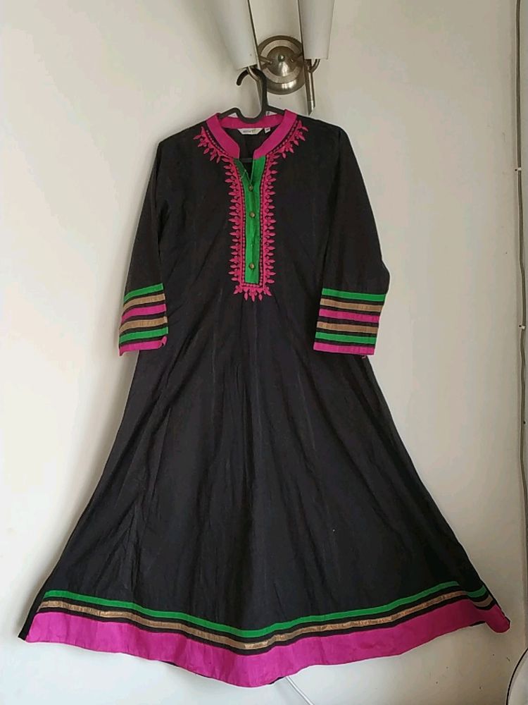 Black A-Line Kurta