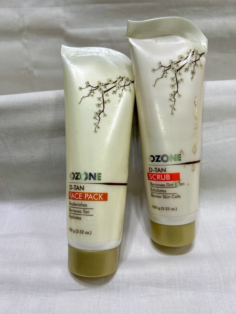 Ozone Detan Face Pack And Scrub 100g Each*