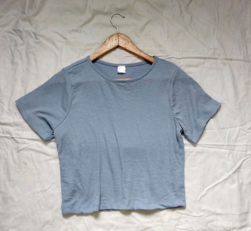 Powder Blue Boxy Fit Top