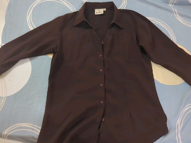 Brown Chiffon Shirt