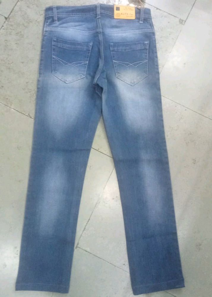 Classic Straight-Leg Faded Denim Jeans