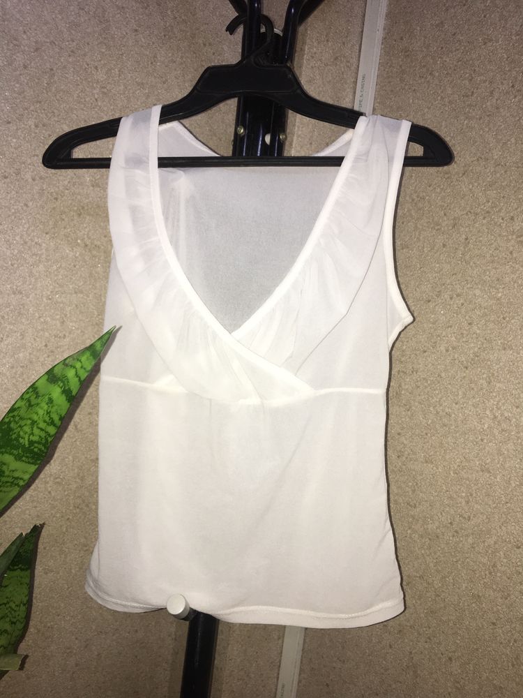 Deep V Neck Sleeveless Mesh Semi Sheer Top