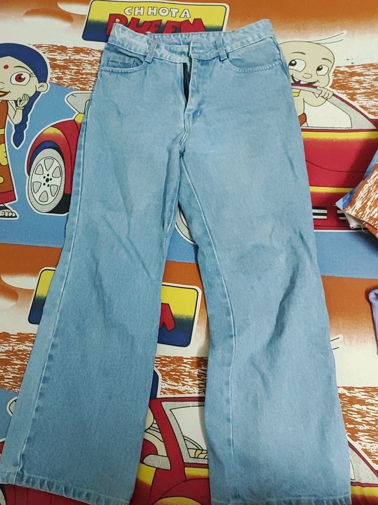 High Waisted Light Blue Wideleg Jeans