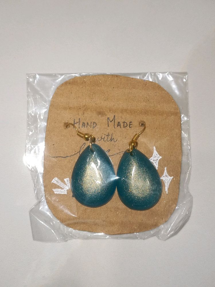 Blue Earrings Resin