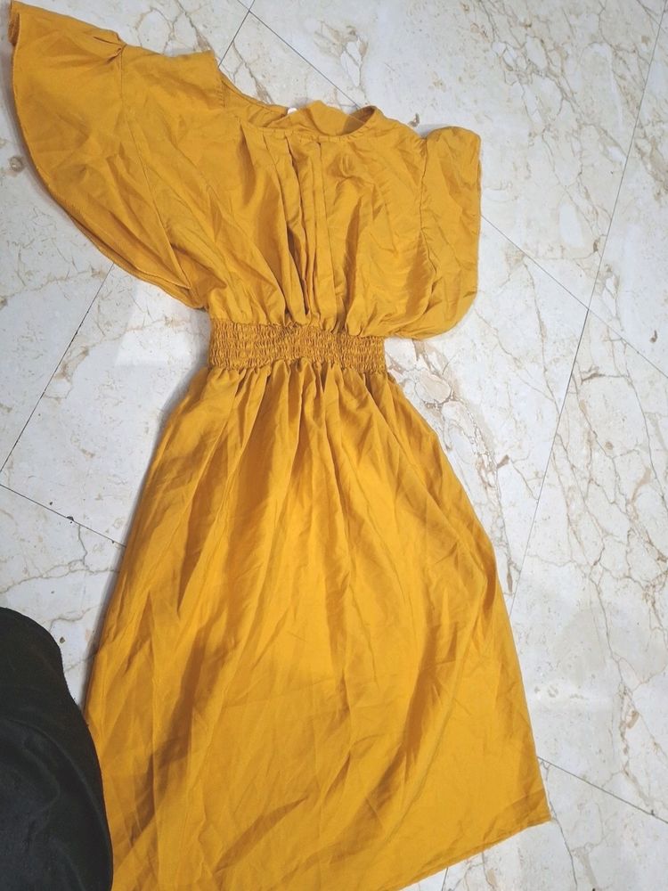 Lovely Mustard Dress For Women's