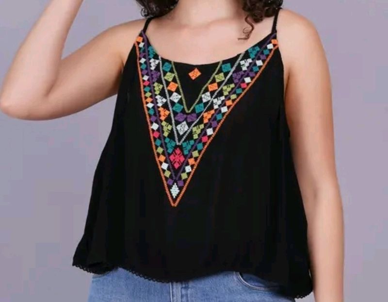 Black Sleeveless  Strape Top