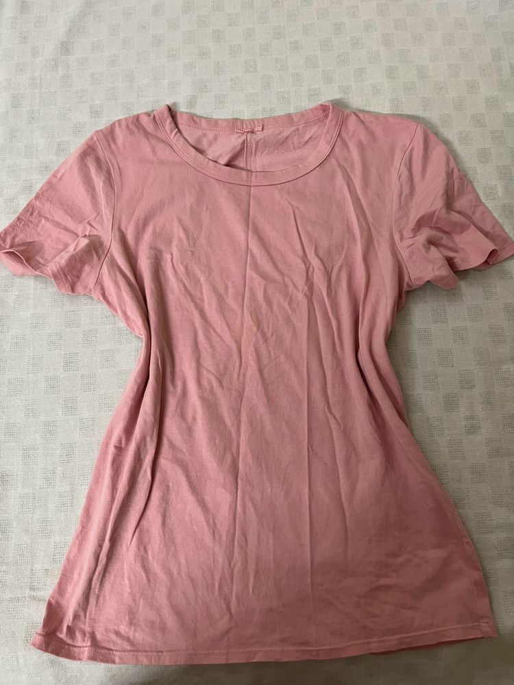 Decathlon Pink Cotton Tshirt For Women.