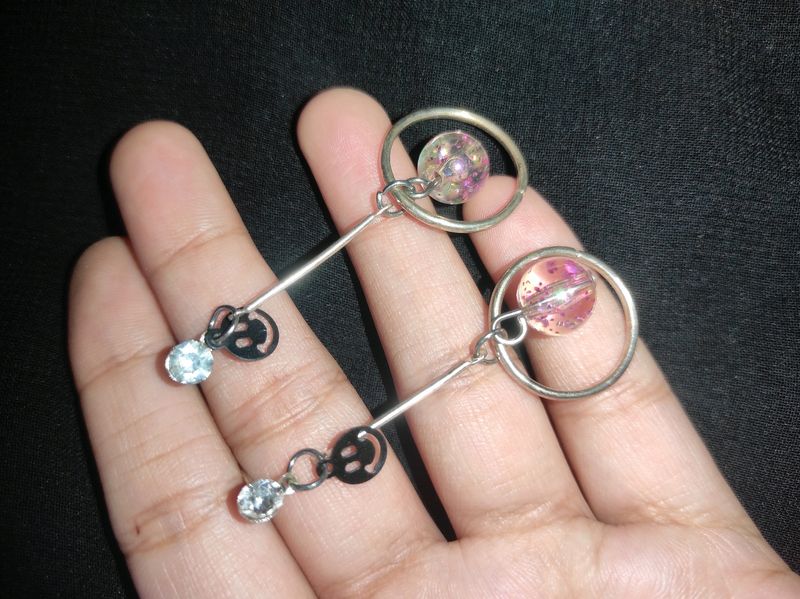 Long Earrings With Crystal Ball