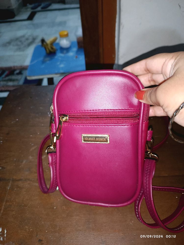 Sling Bag Maroon Colour