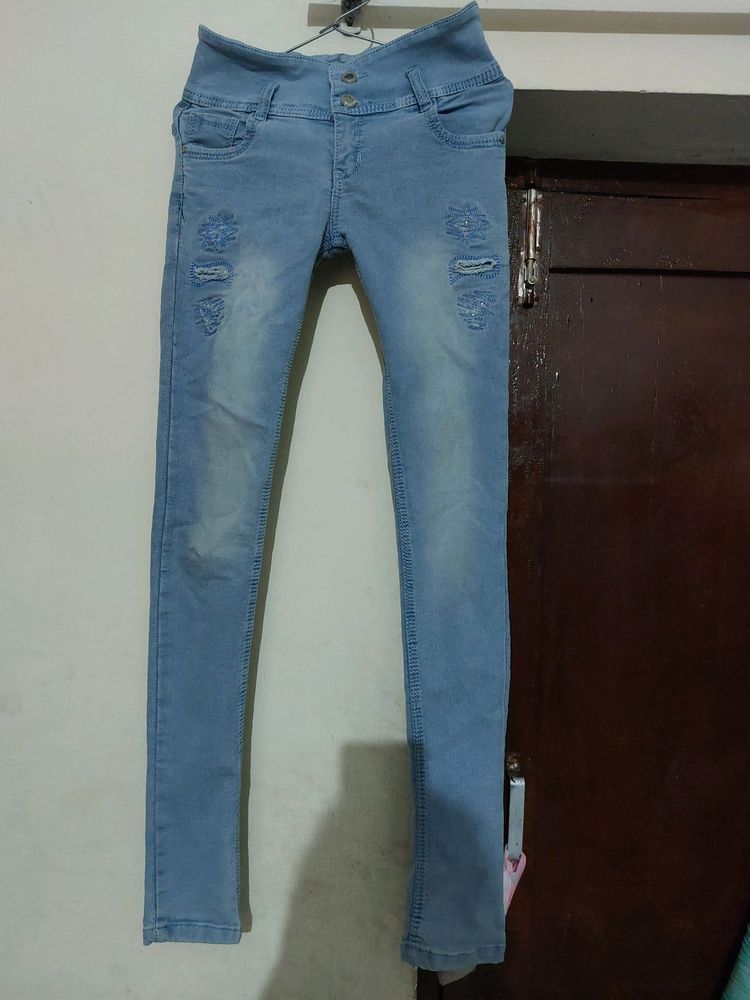 Light blue designer jean