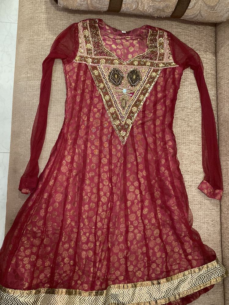 Maroon Anarkali Kurti -Price Drop