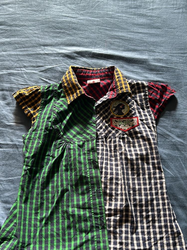 Cute Girls Multicolor Cotton Shirt