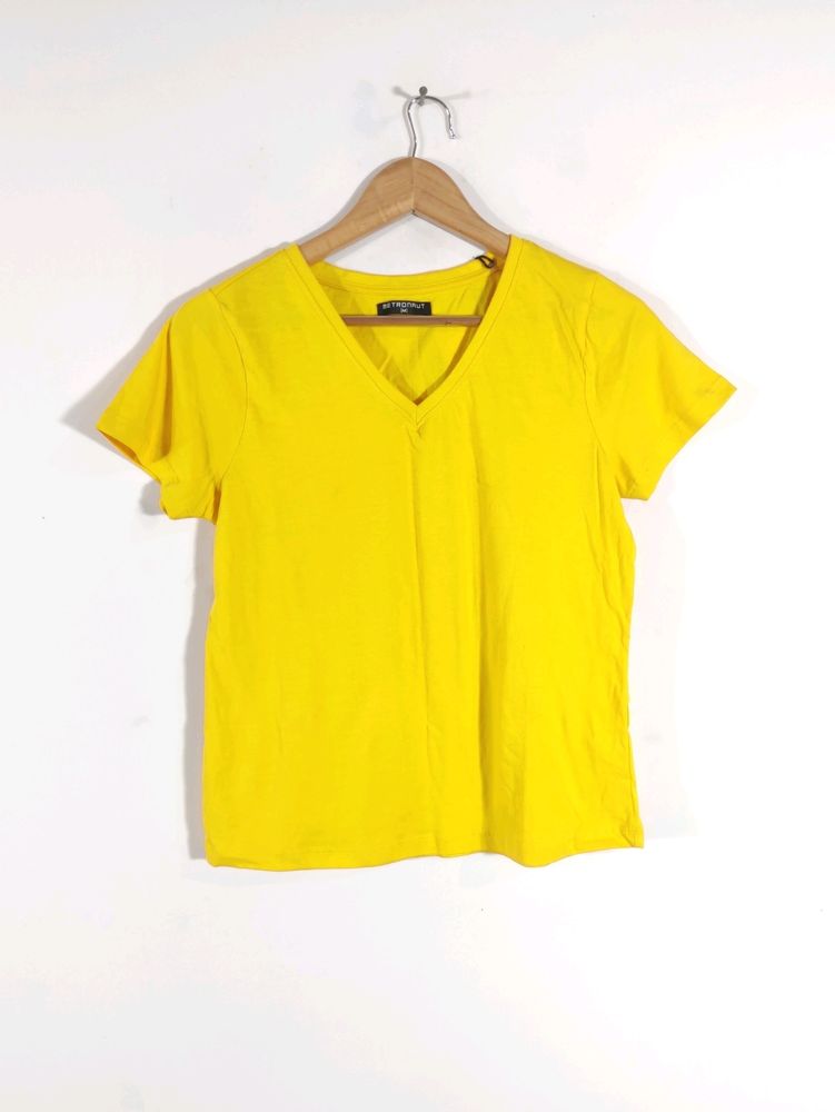 Yellow Plain Casual Top (Women)