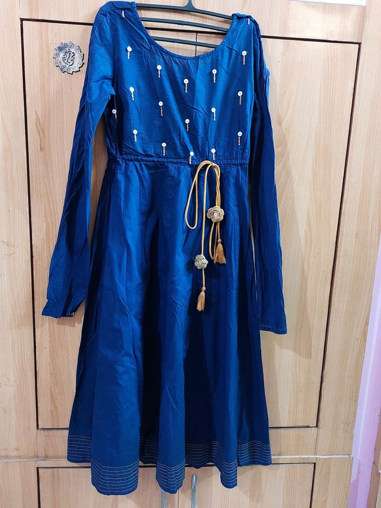 Women Blue Anarkali Kurta