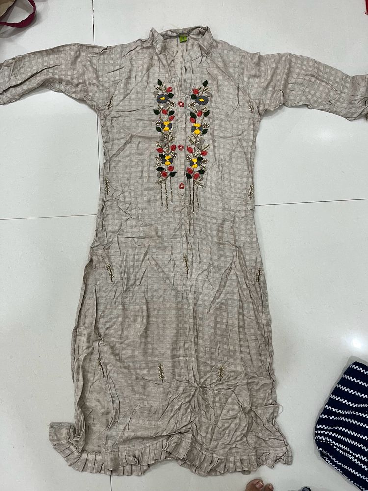 Heavy Work Kurti - Size Medium