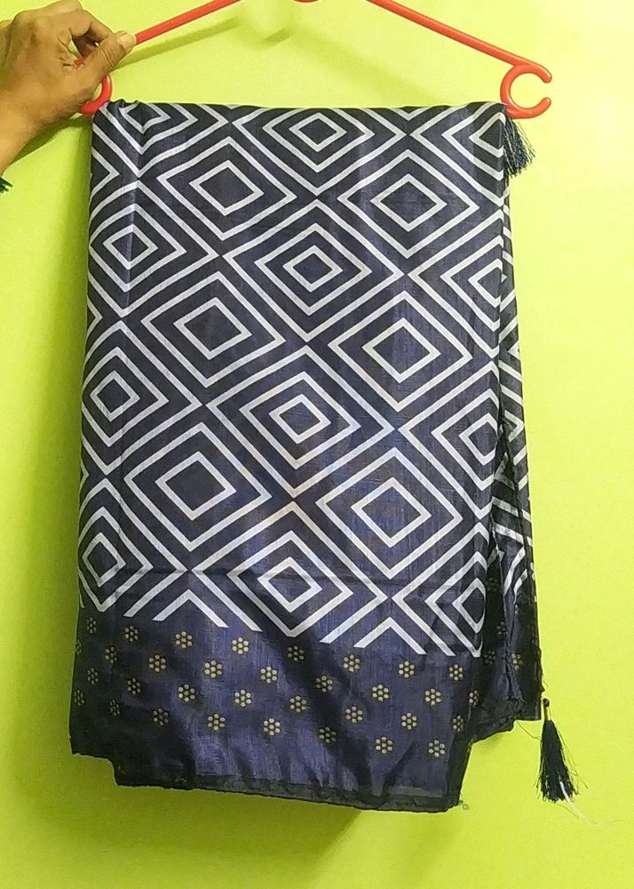 Navy dark blue saree for daily wear