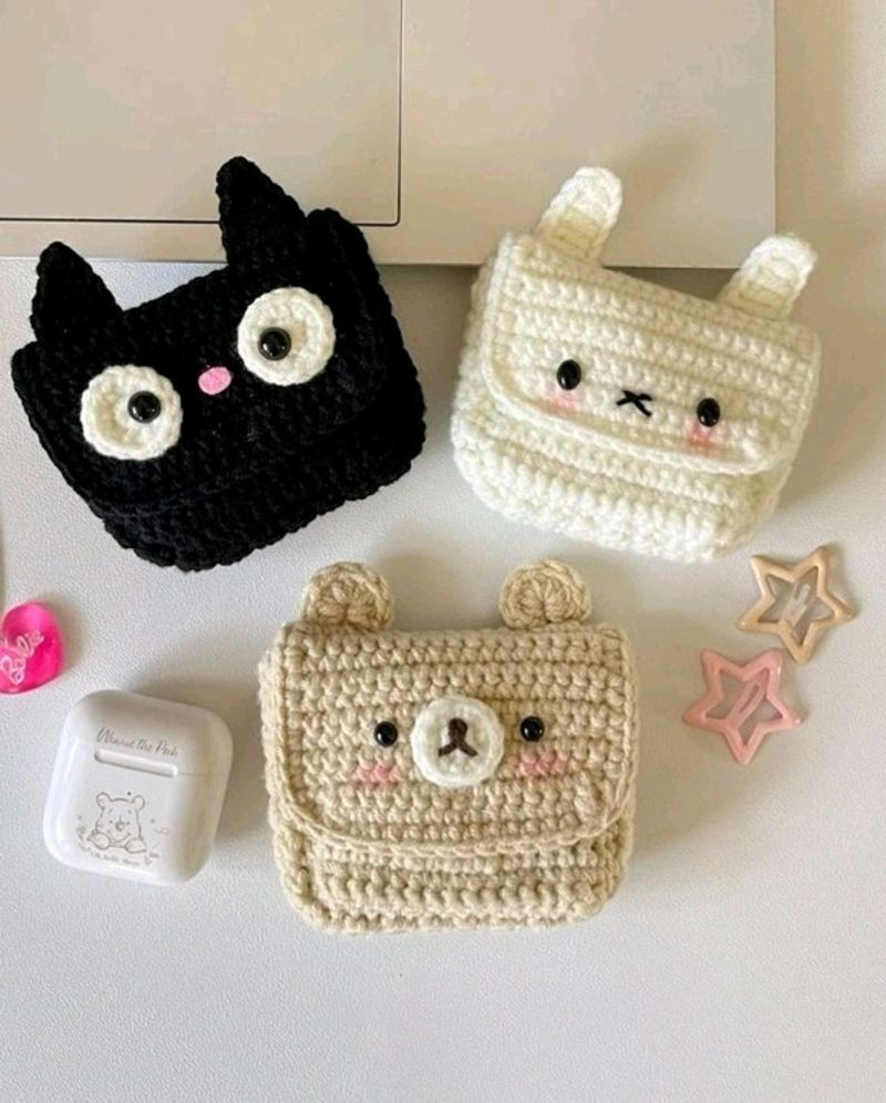 Cute Crochet Pouch Or Earphone Case