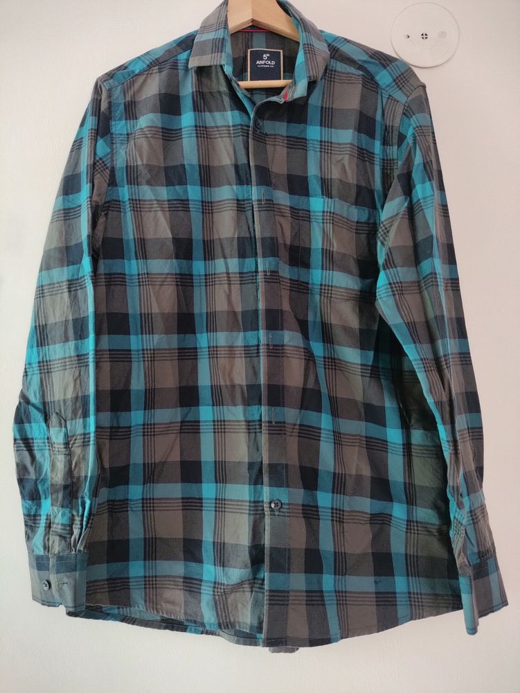 Blue Checked Shirt For Men