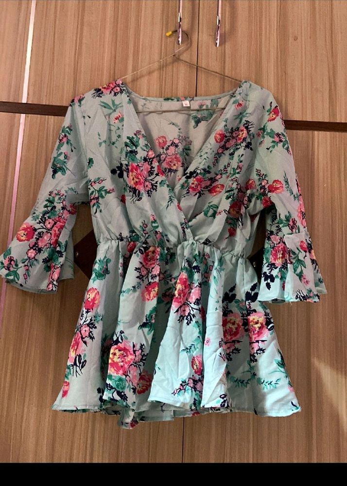 New Floral Peplum Top