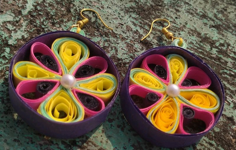 Quilling Paper Earrings 🌸