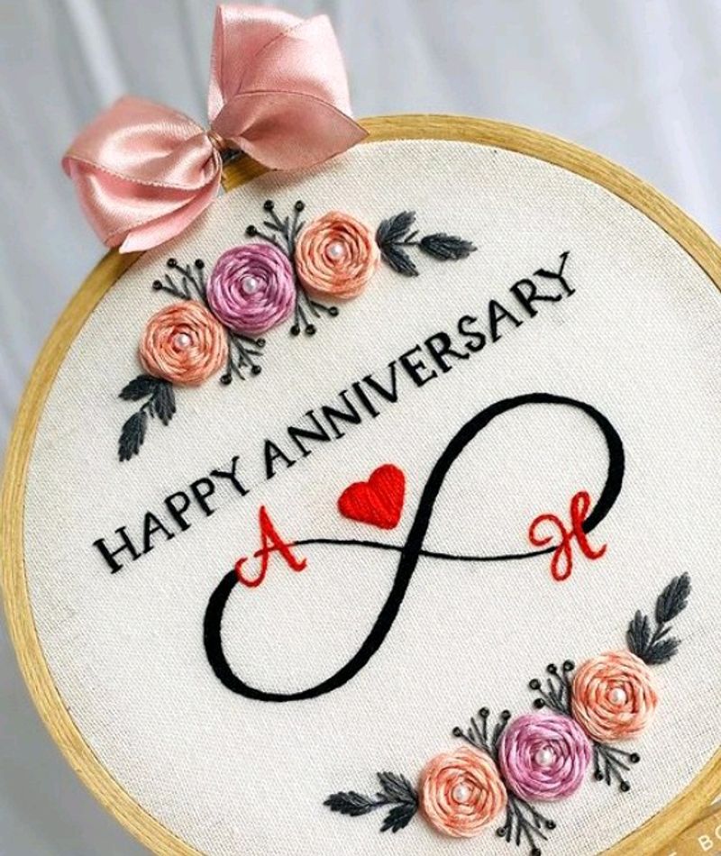 Couple Name Embroidery Hoop