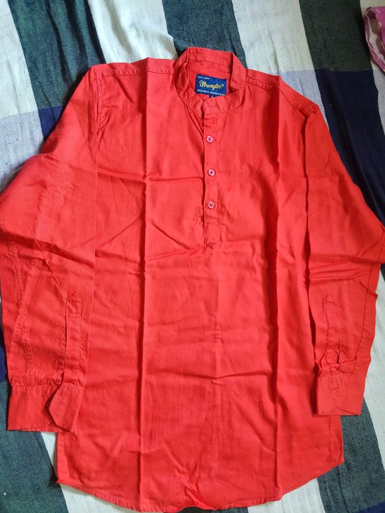 Kurta Style Shirt Bhagwa/Ornage