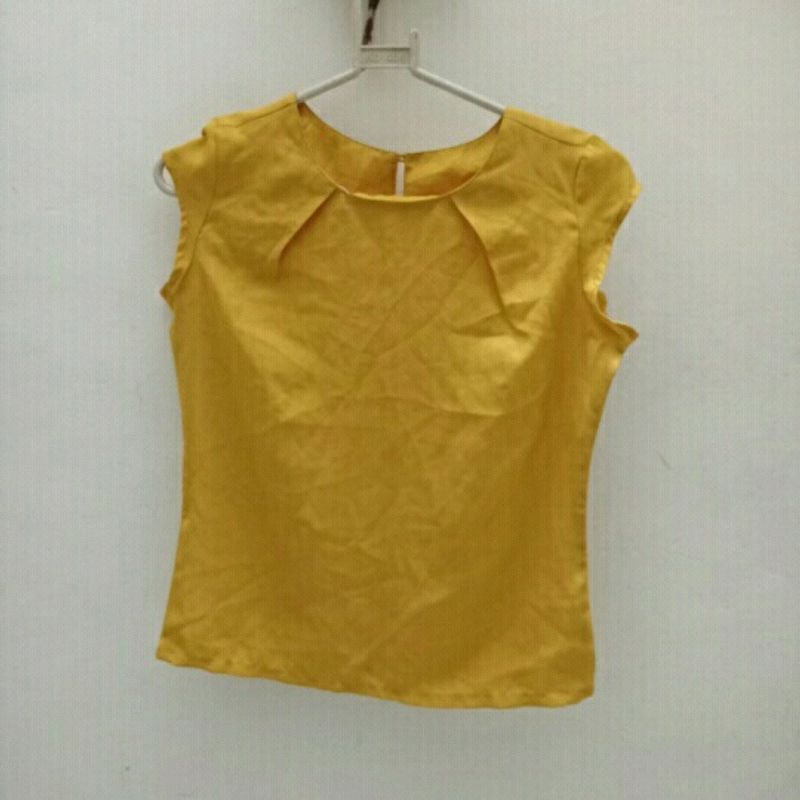 Ajio Mustard Sleeveless Top (Women)