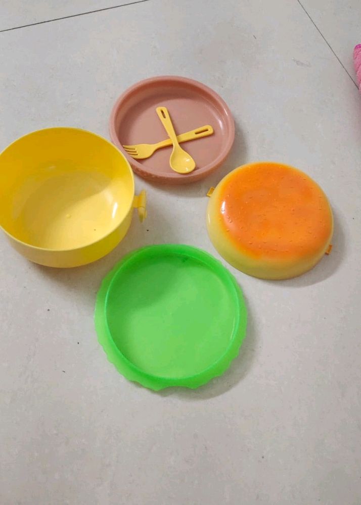 3 Layer Burger Tiffin Box For Kids