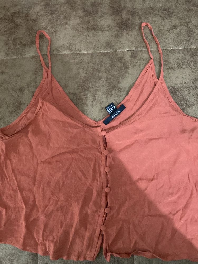 Forever 21 Orange Strap Top