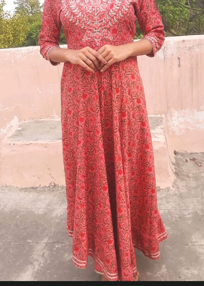 Anarkali Suit With Red Leggings 😍