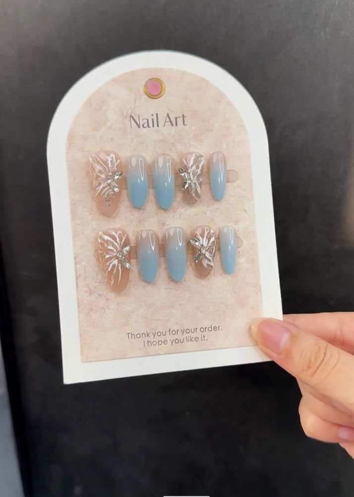 Press On Imported Korean Nails Luxuries 🧿🎀✨☁️