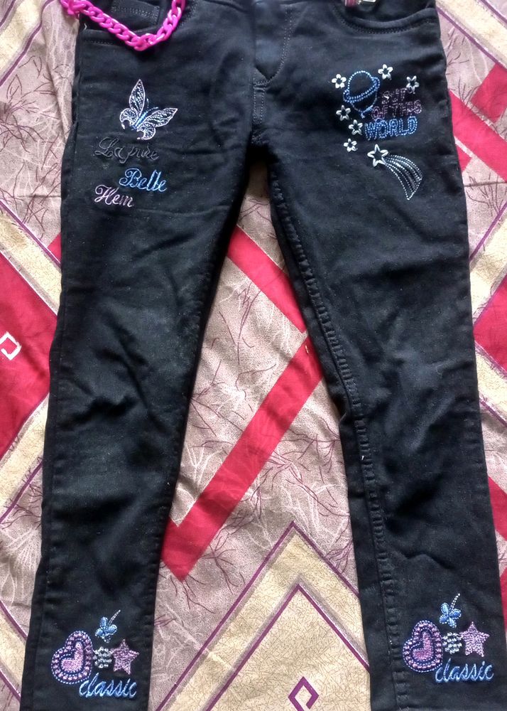 6 -7 Year Girl Black Jeans