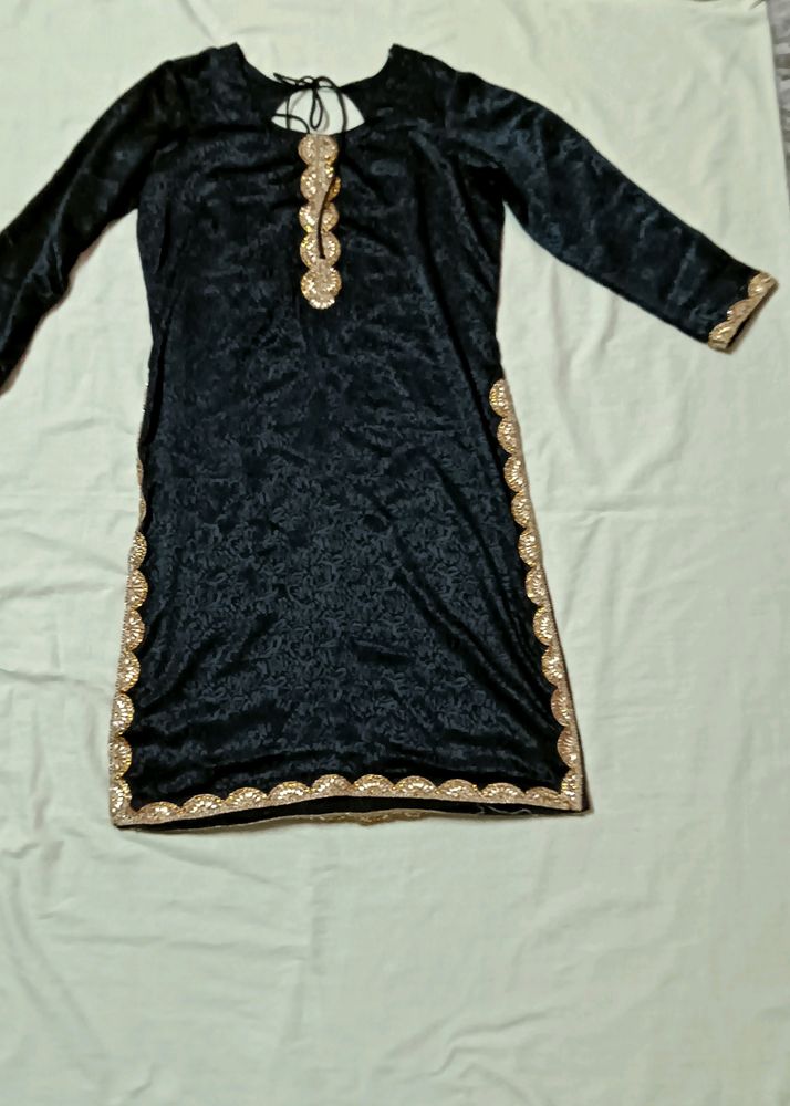 Black Wedding Kurti Plazzo Set